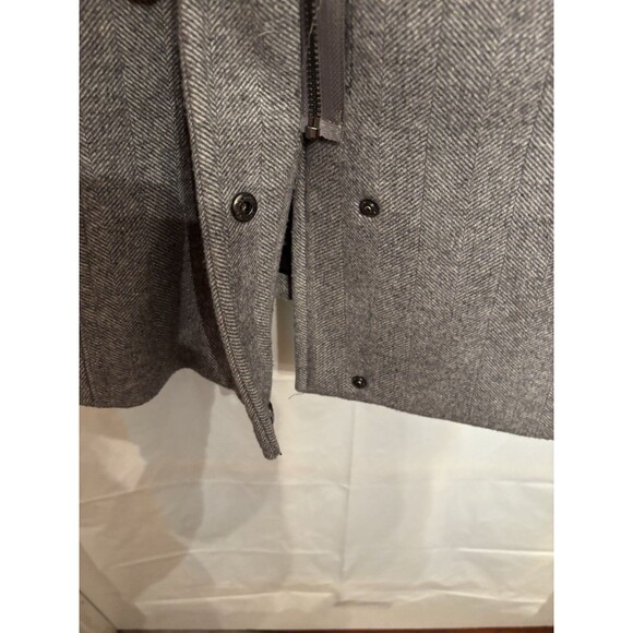 Calvin Klein Wool Blend Gray Tweed Stand Collar Walker Coat Women’s Sz 18 Zips - Picture 6 of 15